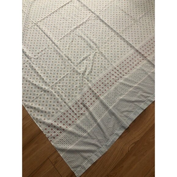 Texmade Truprest II Floral Pink/Blue Flowers DOUBLE Flat Sheet Vintage EEUC - Picture 3 of 7